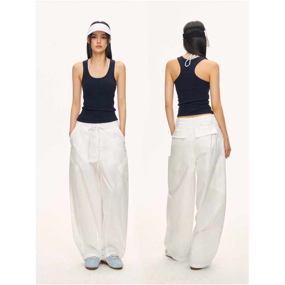 CLIMAX VISION Textured Wide Leg Pants with Curved Pockets Women s Three Dimensional Cut Straight Leg Cargo Pants image 4