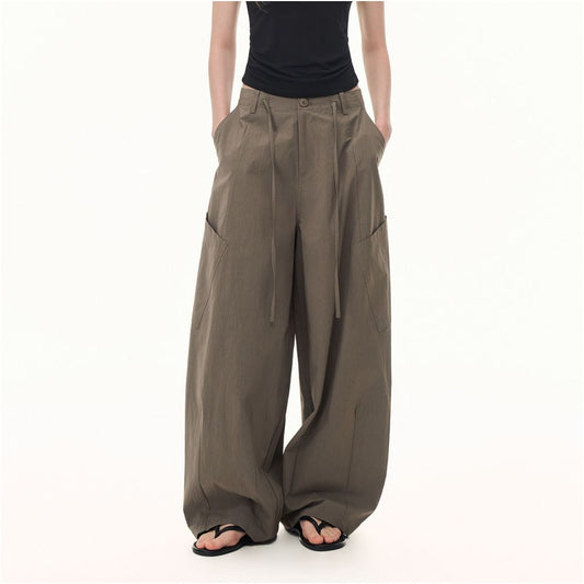 ASAYA7355 – Urban Drift Wide-Leg Cargo Pants ☁️🤍