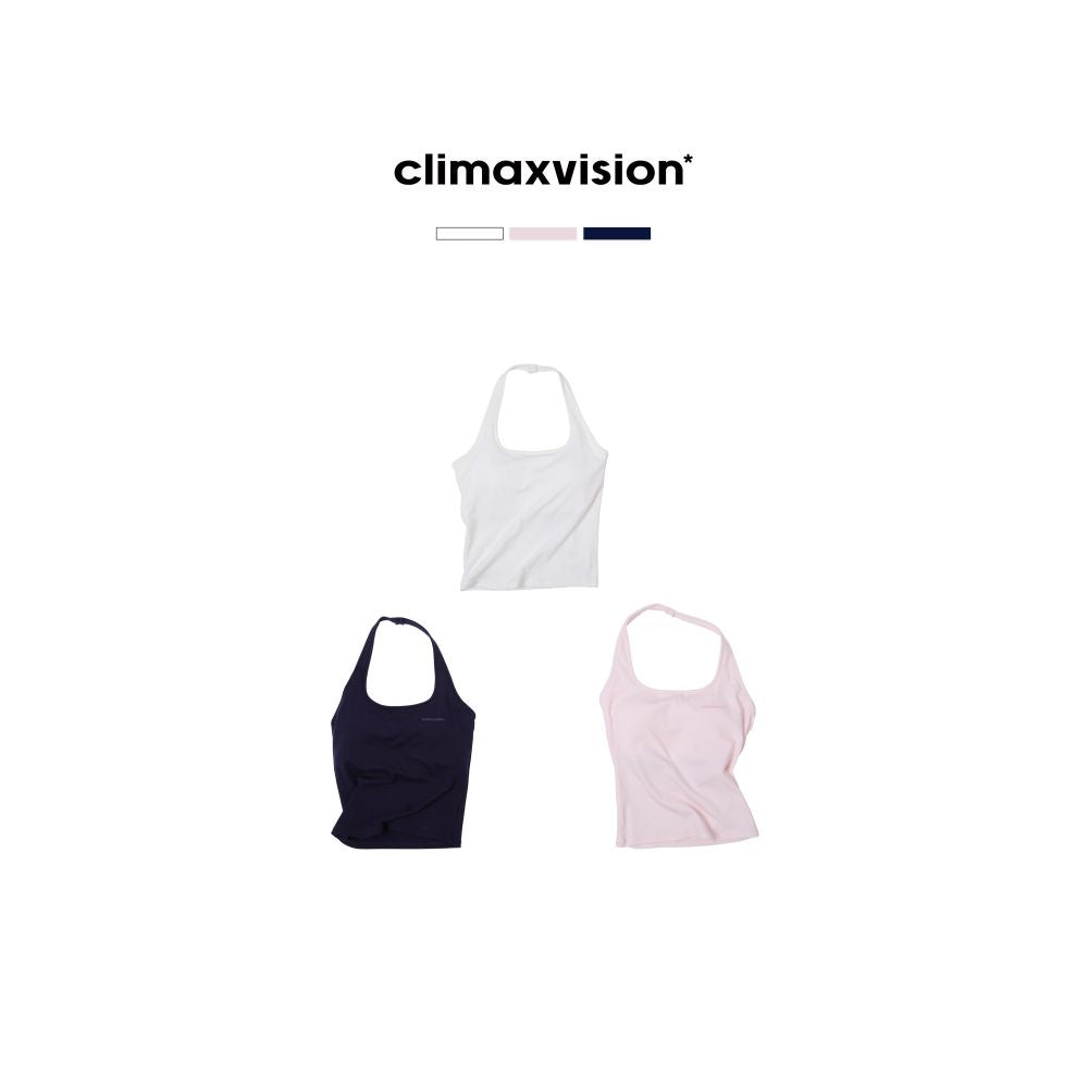 CLIMAX VISION Padded Lyocell High Elastic Slim Fit U Neck Halter Neck Sports Tank Top for Outerwear image 4