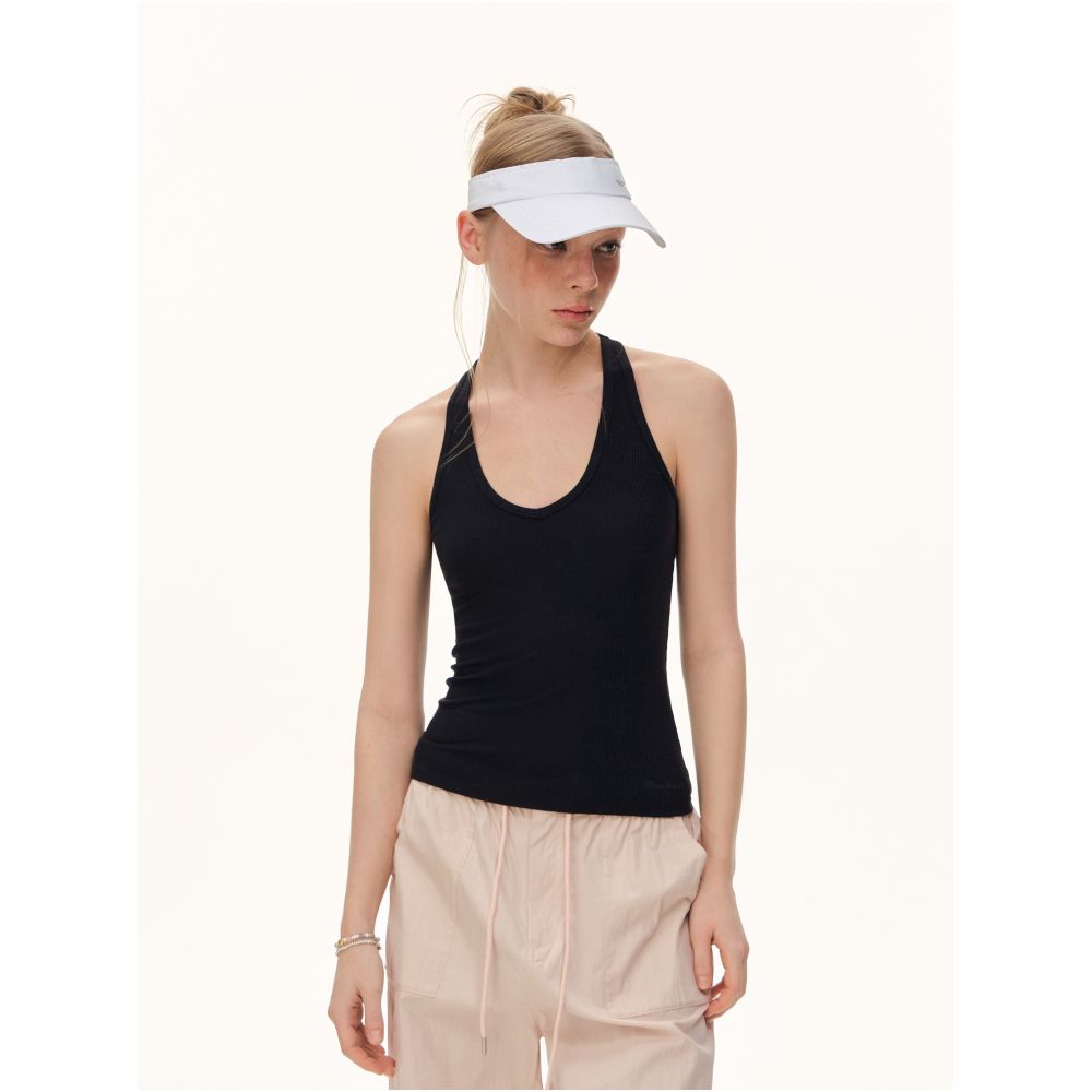 CLIMAX VISION Tencel Linen Textured Racerback Vest Slim Fit Sleeveless Top image 1