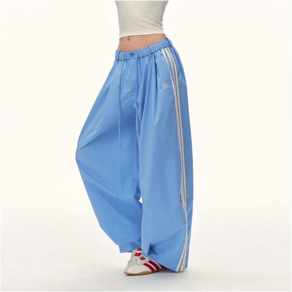ASAYA7358 – Sport Luxe Wide-Leg Track Pants 💙🤍