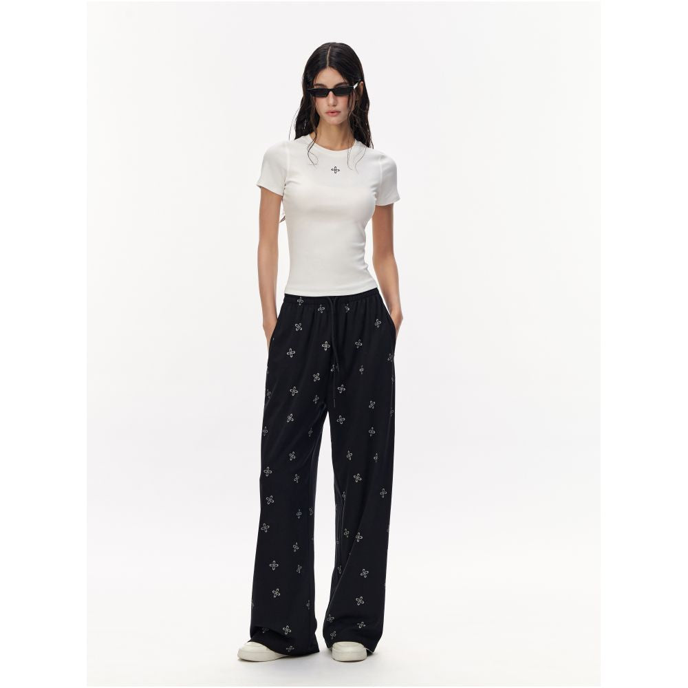 CLIMAX VISION Lyocell Cool Cross Pattern Summer Trousers for Women Lightweight Loose Straight Leg Slim Fit image 1