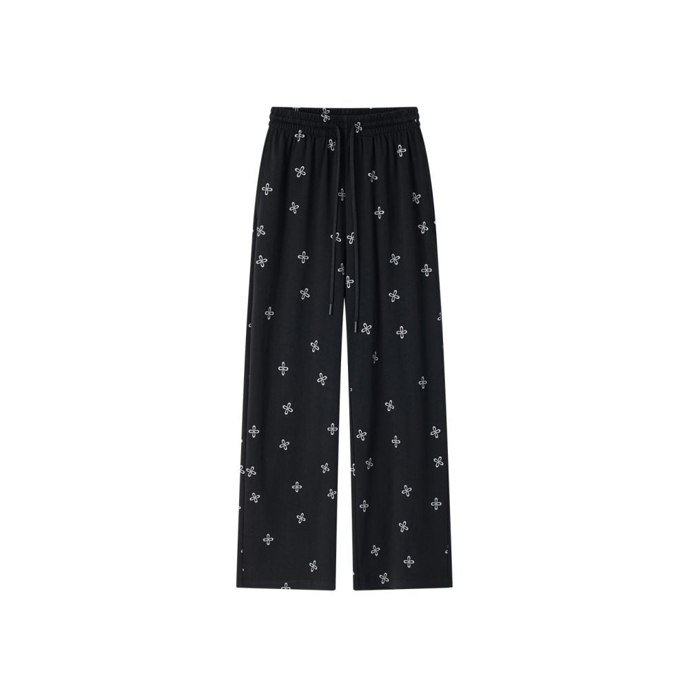 ASAYA7359 – Breezy Blossom Wide-Leg Pants 🌼🖤