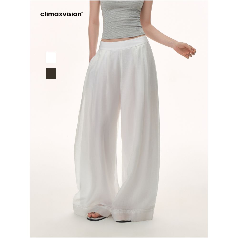 CLIMAX VISION Cool Pants Soft Mist Tencel Lightweight Wide Leg Casual Trousers for Women Perfect for Summer Relaxation image 0