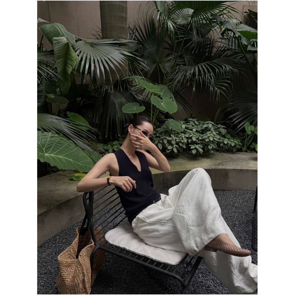 PURITY YR Niche Minimalist Korean Style Loose Fit Summer Linen Pants Super Slimming High End Casual Wide Leg Pants image 1