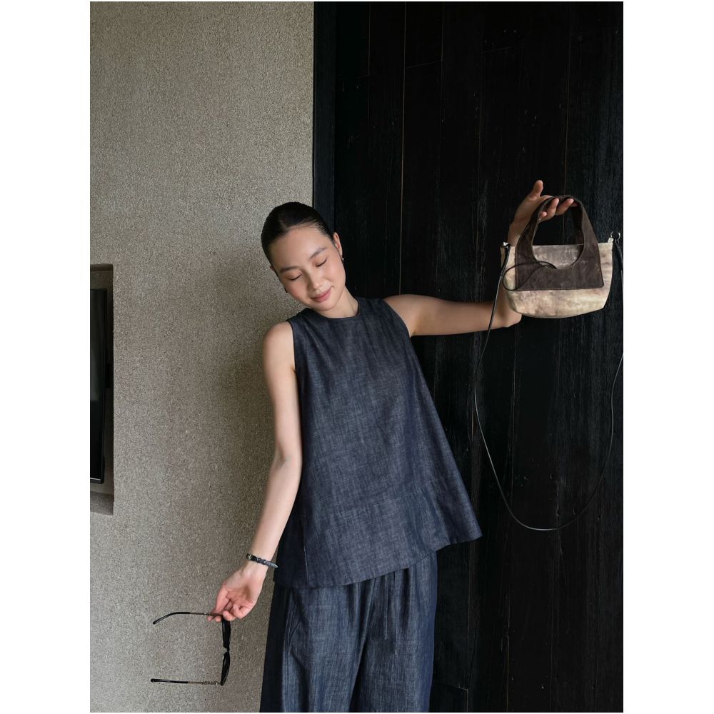 ASAYA7368 – Midnight Ease Linen Set 🌙🖤