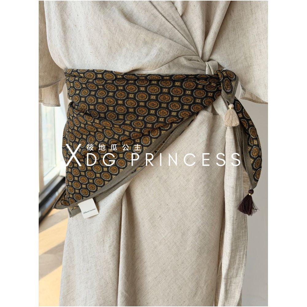 Retro ethnic style women s summer layered lace belt waist scarf waist accessory travel versatile pendant square scarf image 2