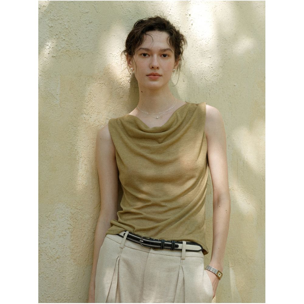 Clean Sense s classic turtleneck and flowy style a basic skin friendly sleeveless turtleneck vest top image 0