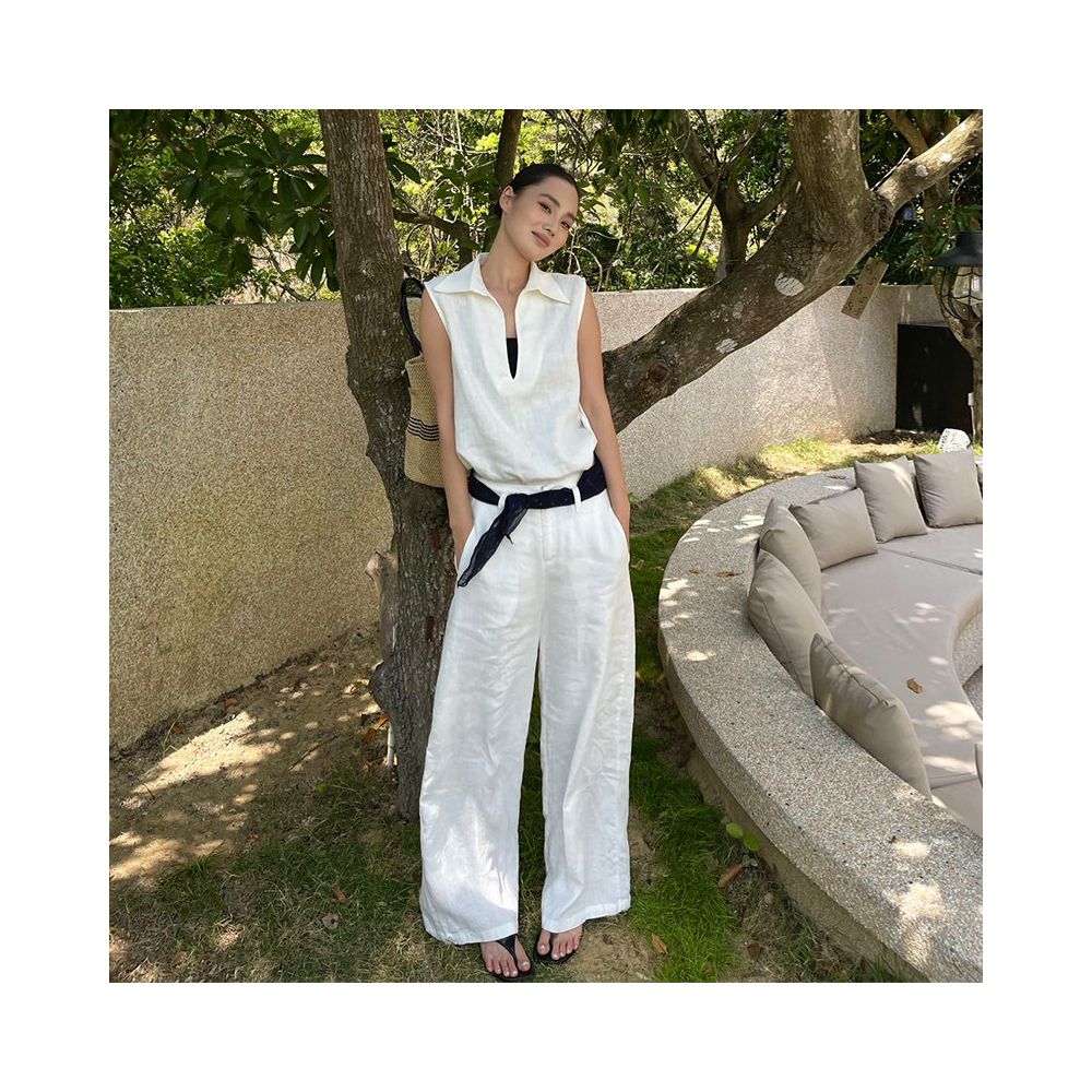 ASAYA7383 – Coastal Ease Linen Wide-Leg Pants 🤍🌿