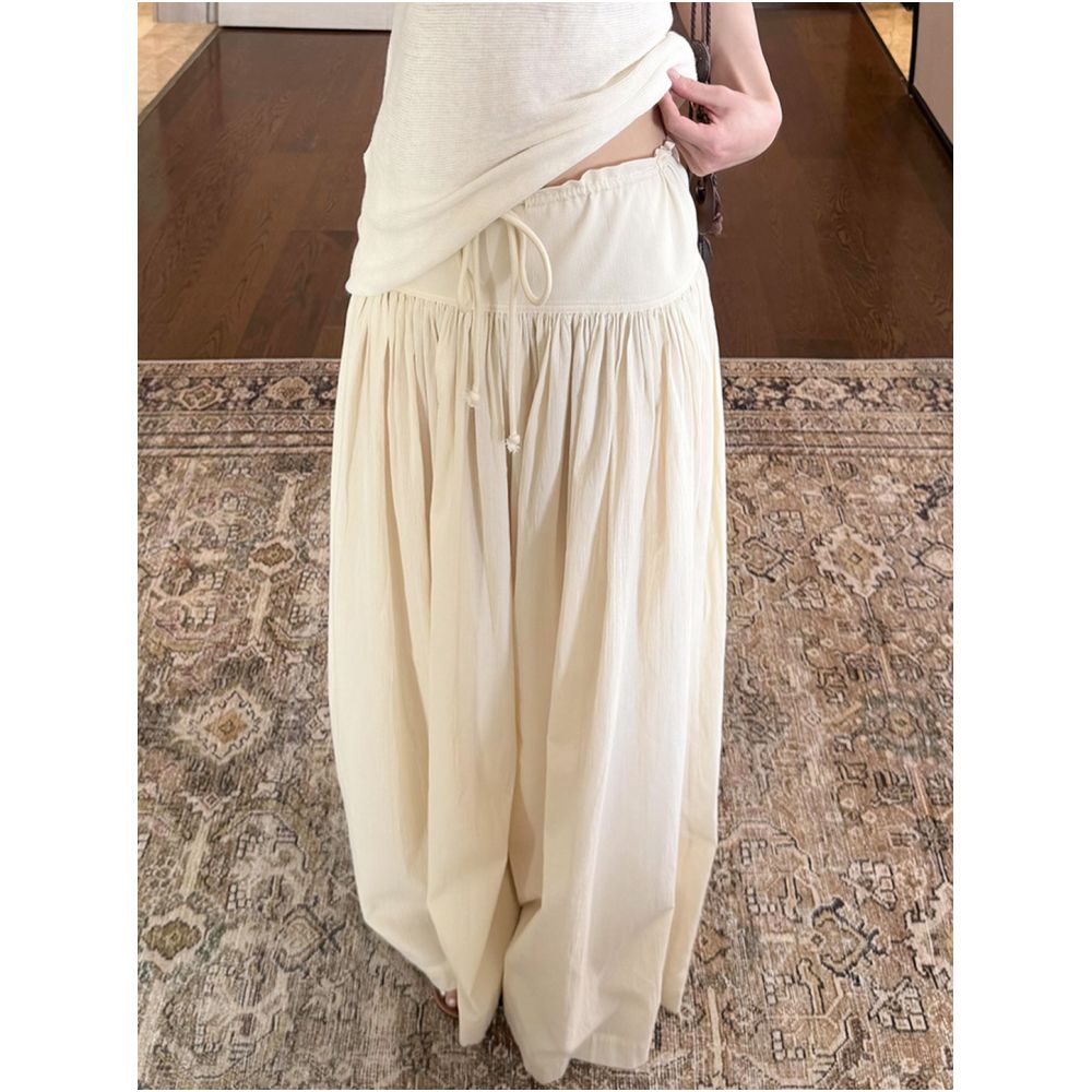 Summer thin maternity pants wide leg culottes suitable for wearing outside comfortable during pregnancy perfect for layering and relaxing in summer image 0