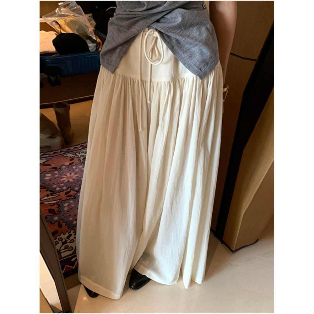 Summer thin maternity pants wide leg culottes suitable for wearing outside comfortable during pregnancy perfect for layering and relaxing in summer image 3