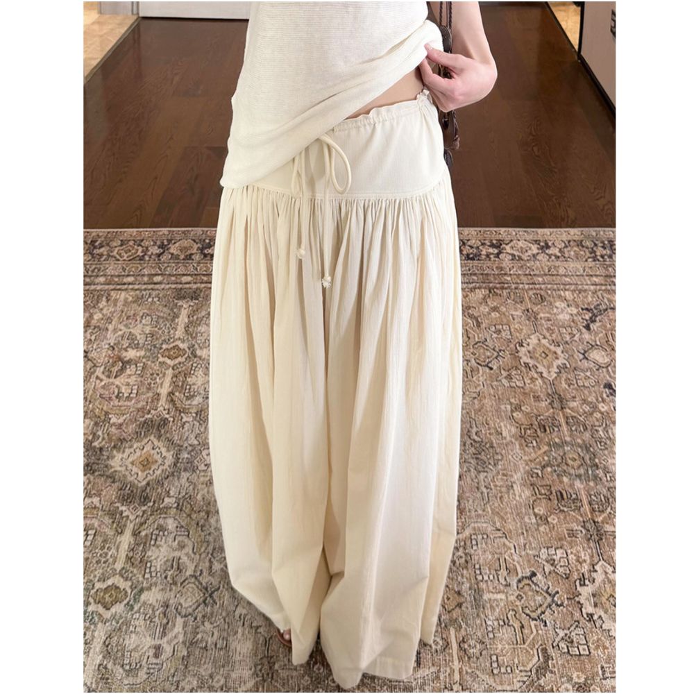 ASAYA7396 – Cloud Drape Maxi Skirt ☁️🤍