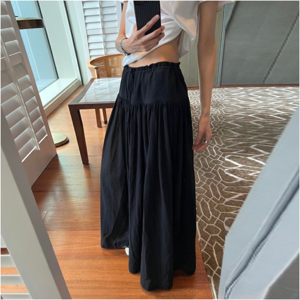 ASAYA7396 – Cloud Drape Maxi Skirt ☁️🤍