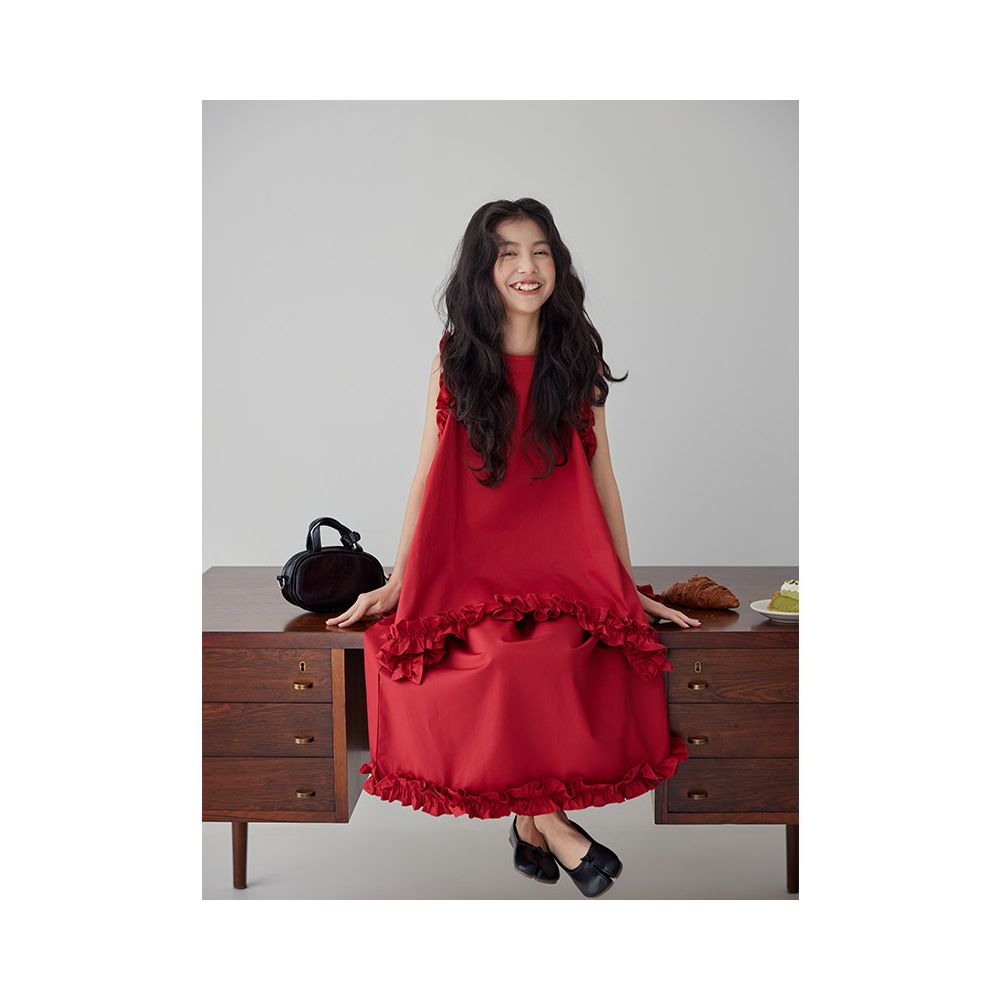 ASAYA7400 – Scarlet Ruffle Layer Set ❤️✨