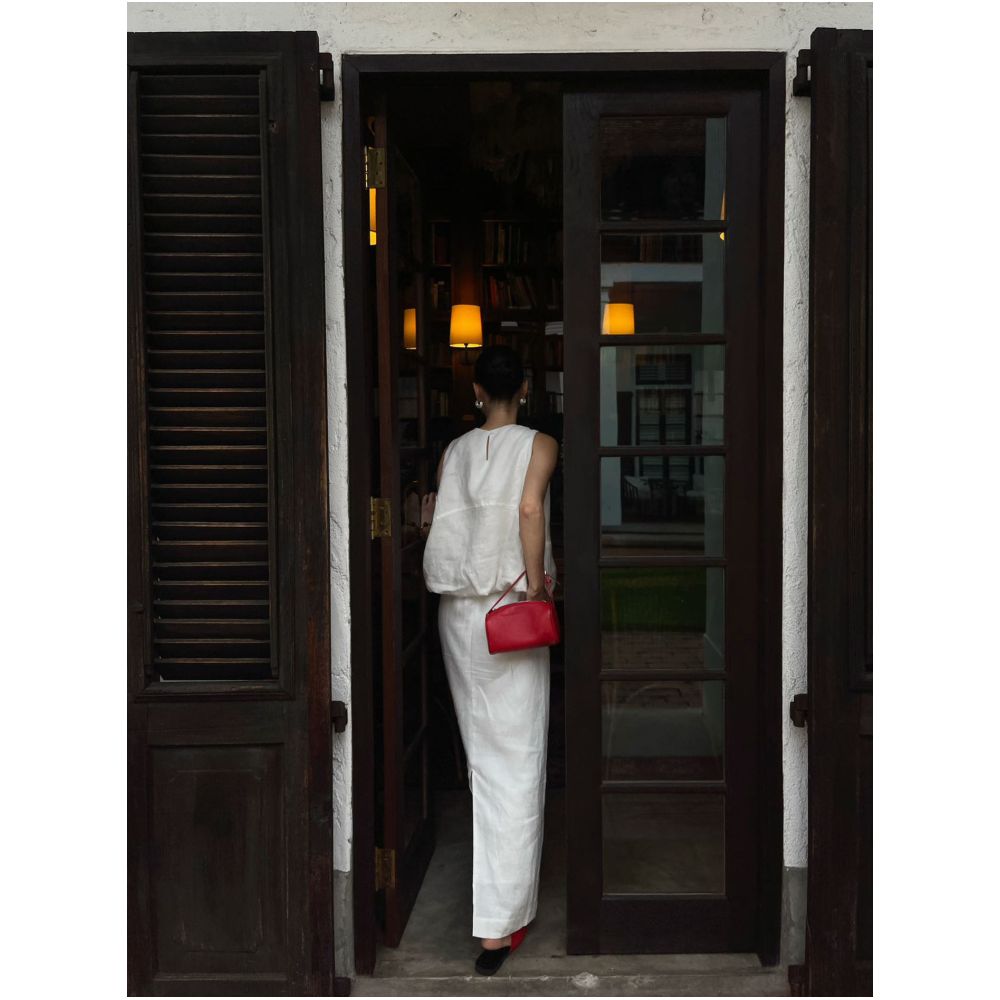 PURITY YR Niche Minimalist Relaxed Linen Bulb Style Loose Sleeveless Top Skirt Set for a Slimming Look image 1