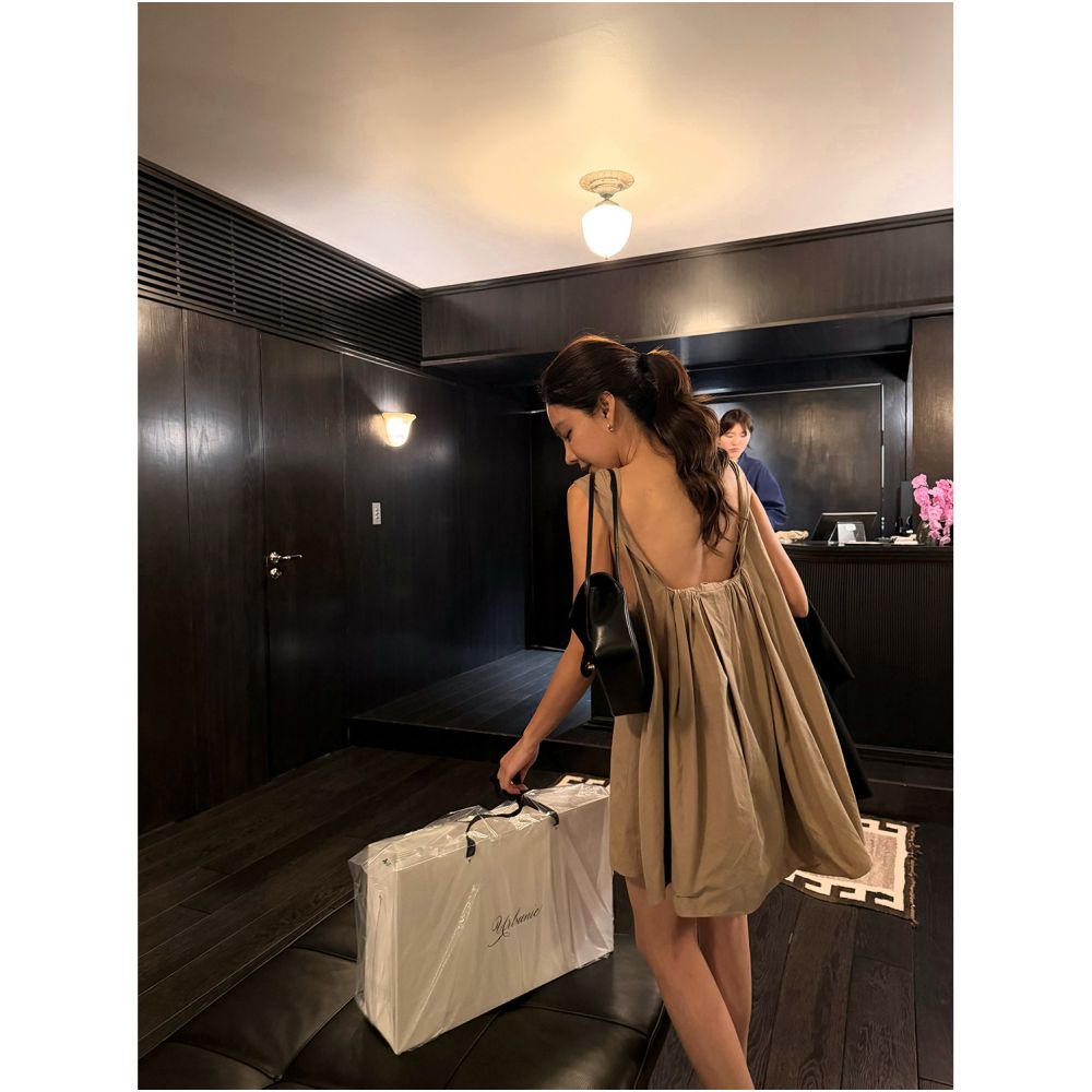 ASAYA7404 – Noa Open Back Cotton Mini Dress 🖤🤍