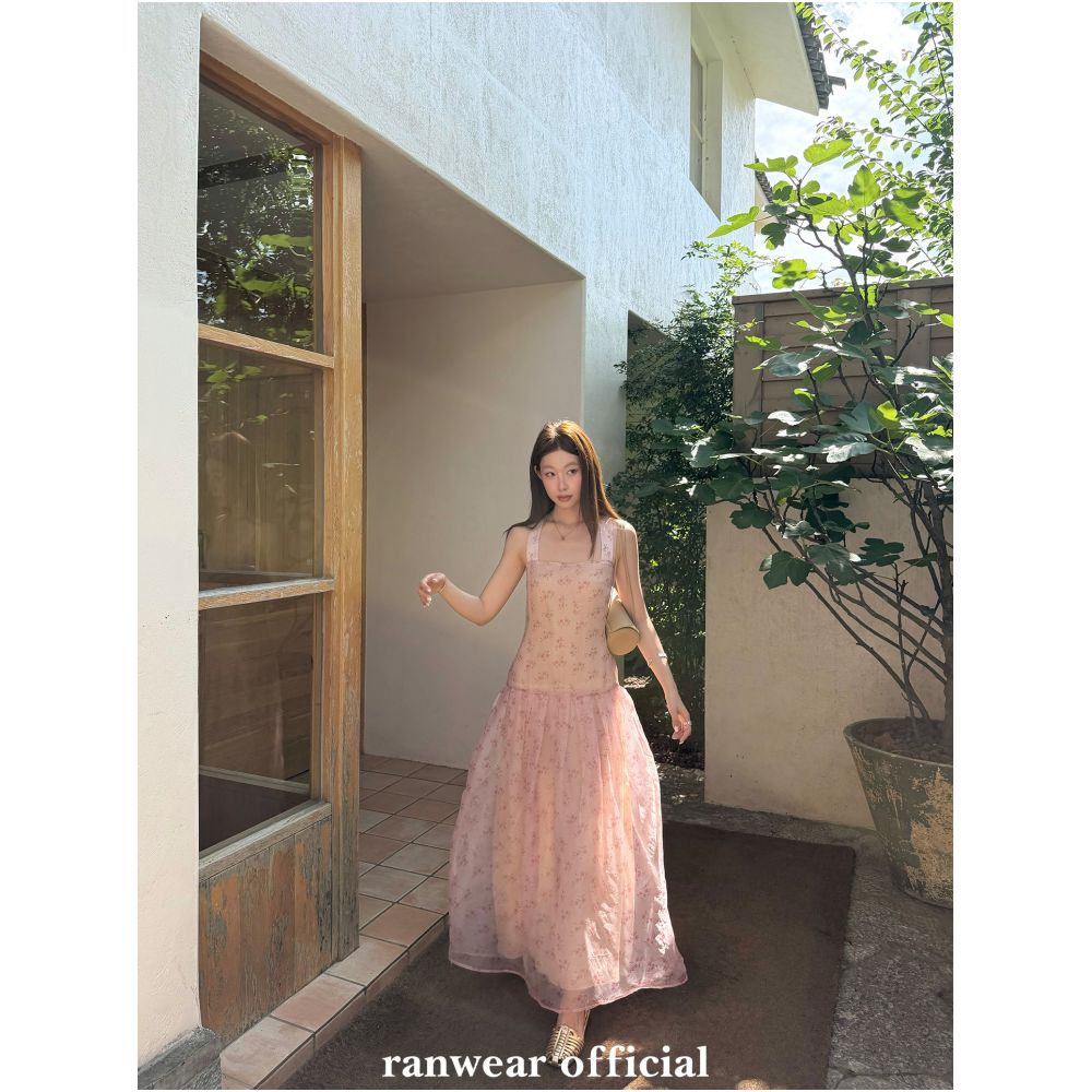 Ranwear s luxurious collection features the Varner Floral Shadow heavy duty exclusive printed French cross strap dress image 1