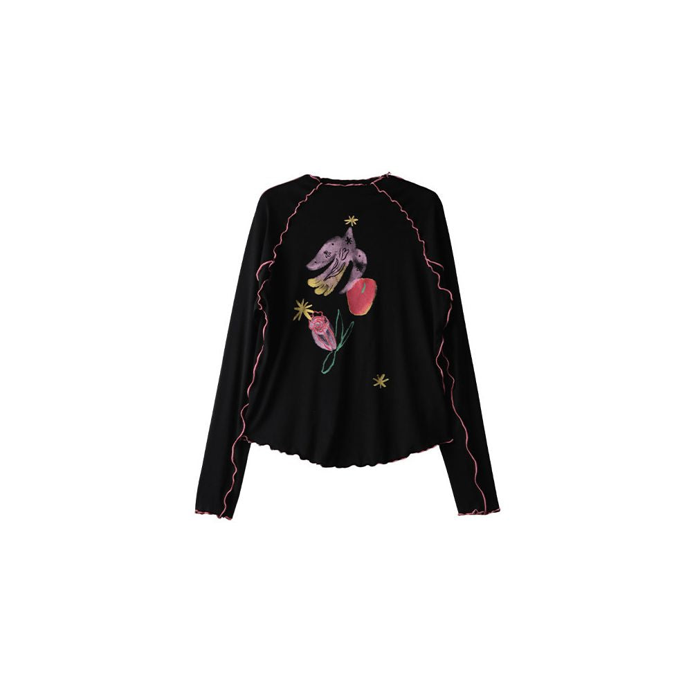 ASAYA7414 – Spring Muse Watercolor Top 🌷🍎
