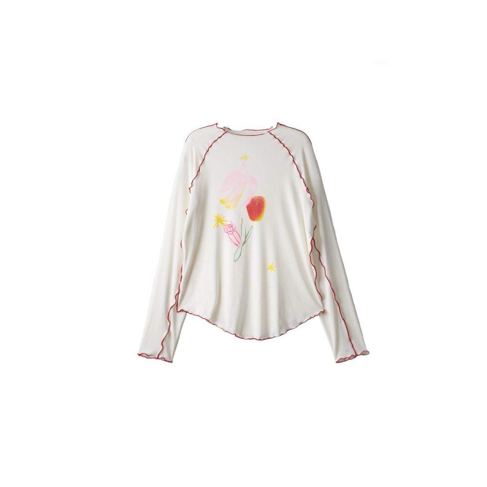 ASAYA7414 – Spring Muse Watercolor Top 🌷🍎