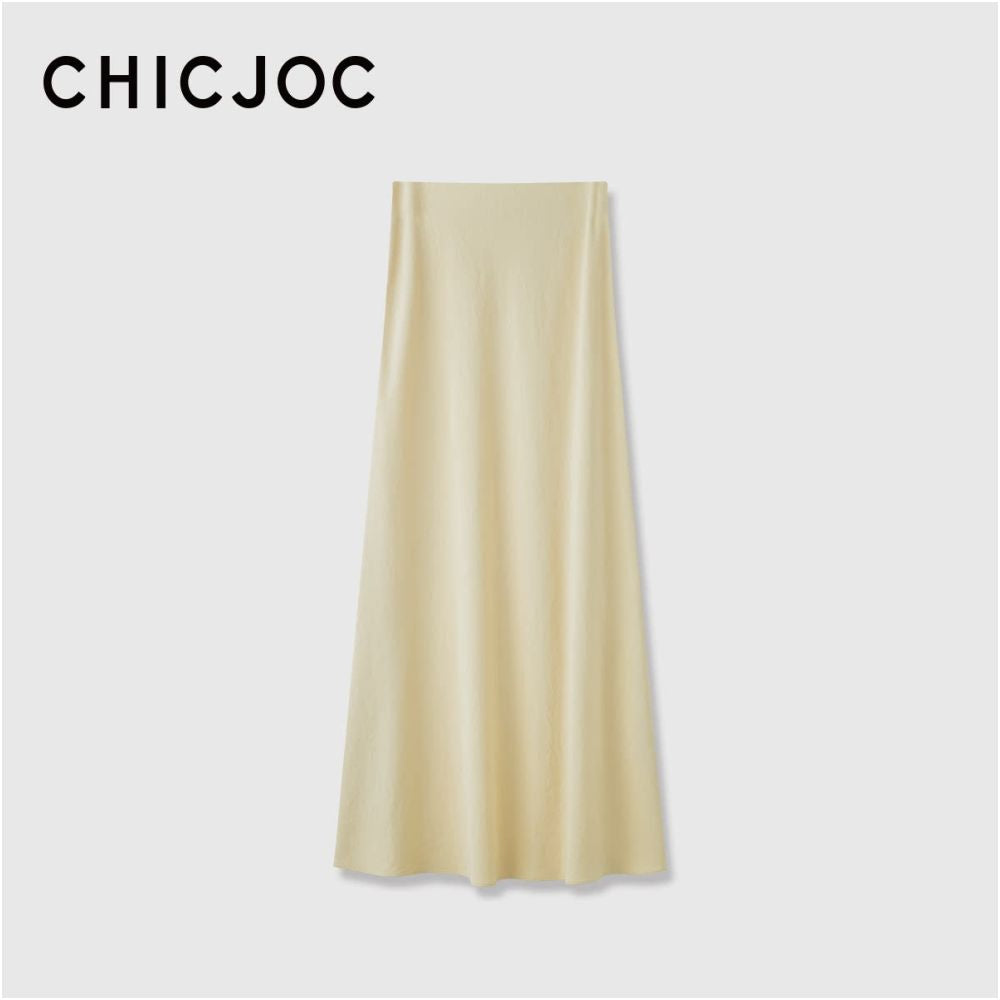 ASAYA7415 – Élan Satin A-Line Maxi Skirt 🖤✨