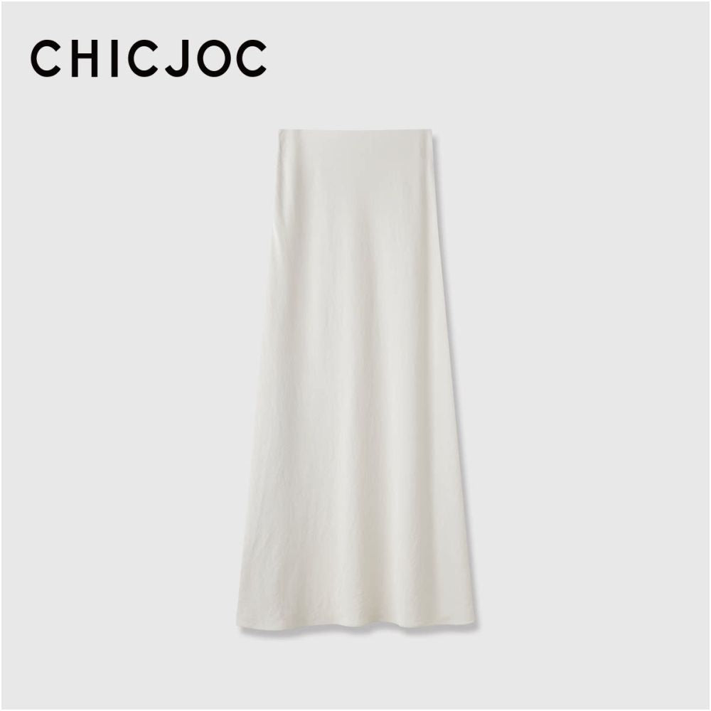 ASAYA7415 – Élan Satin A-Line Maxi Skirt 🖤✨