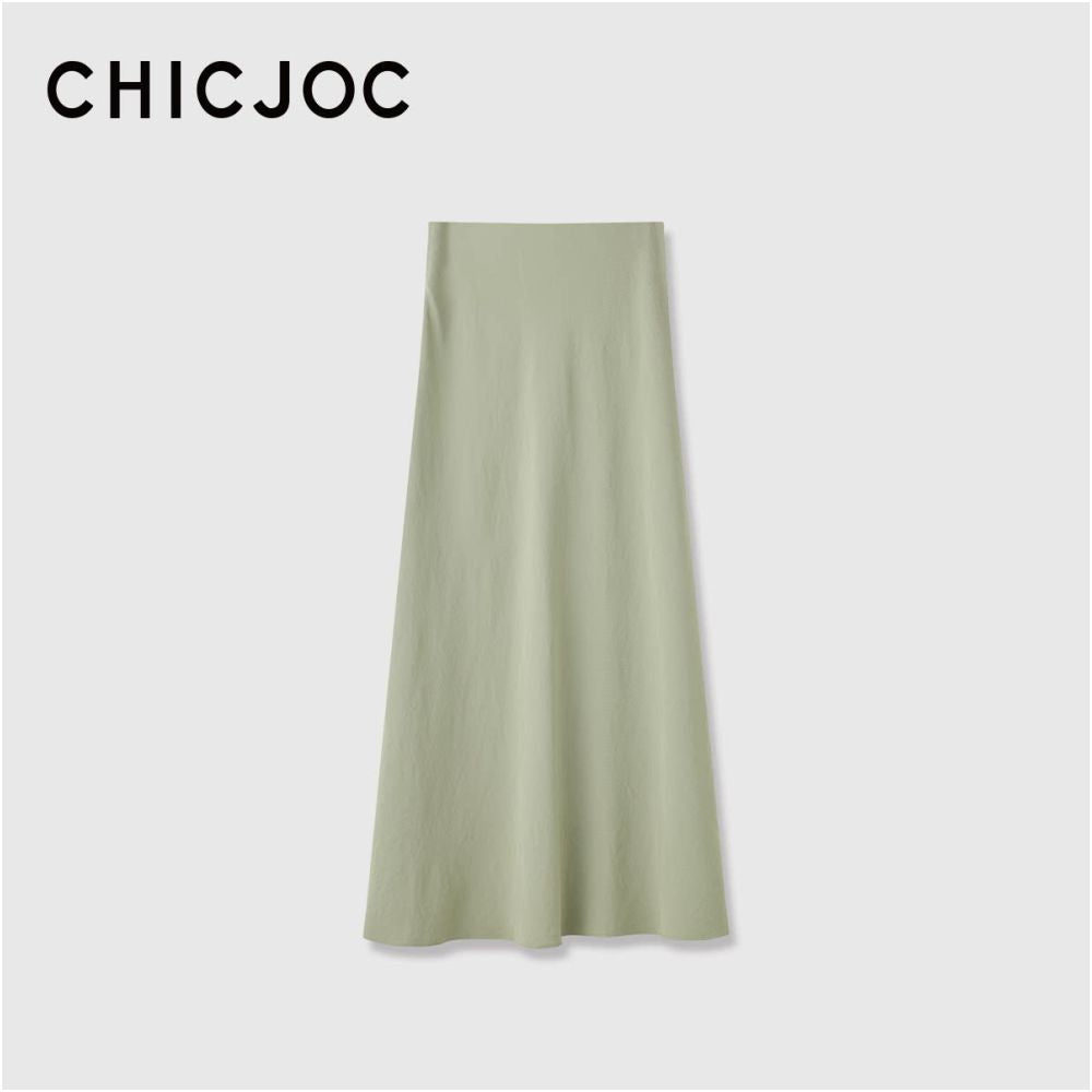 ASAYA7415 – Élan Satin A-Line Maxi Skirt 🖤✨