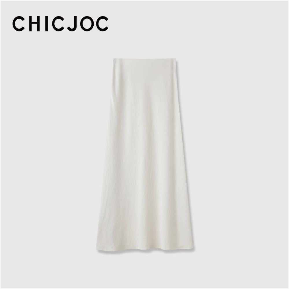 ASAYA7415 – Élan Satin A-Line Maxi Skirt 🖤✨