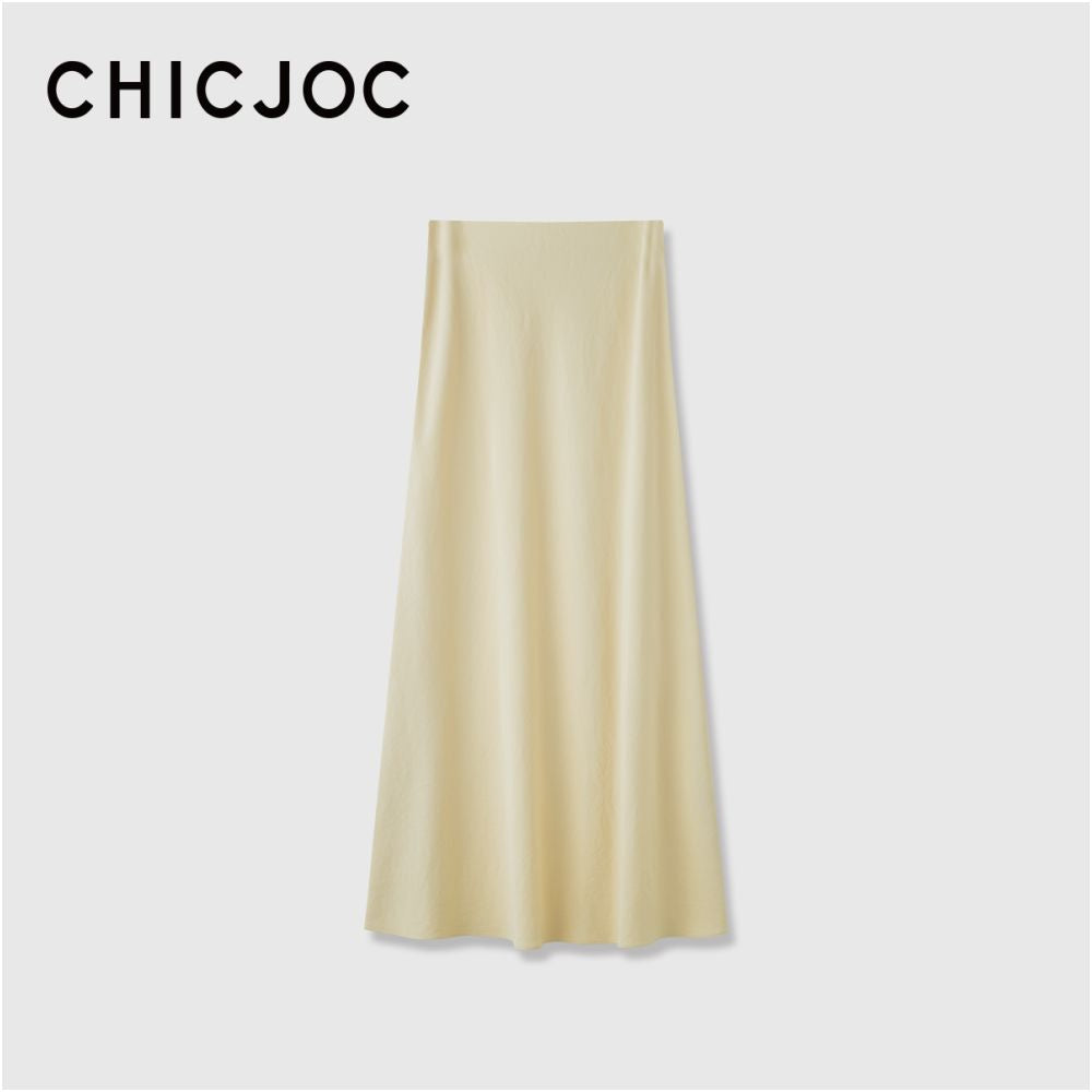 ASAYA7415 – Élan Satin A-Line Maxi Skirt 🖤✨