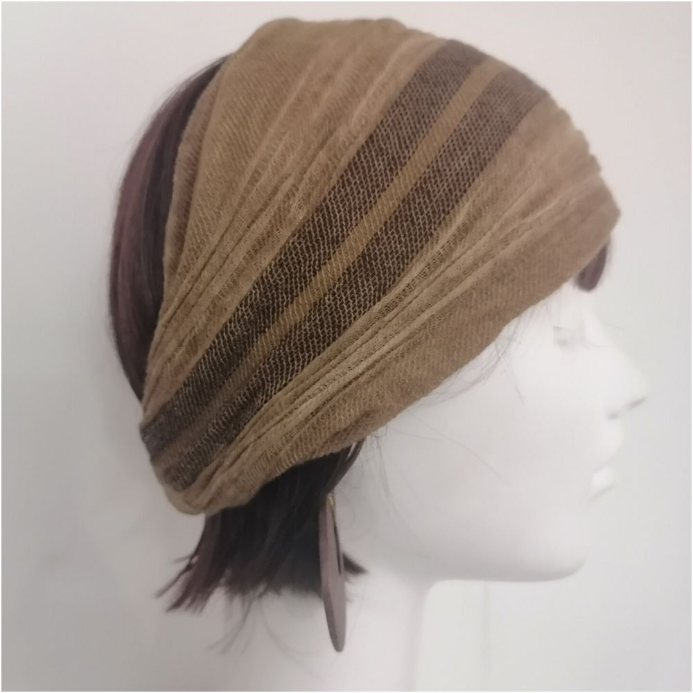 ASAYA7418 – Airy Mesh Twist Headband 🤎🩶✨