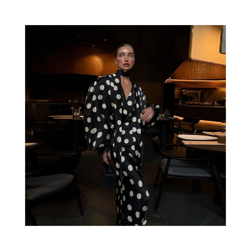 ASAYA7420 – Riviera Polka Dot Satin Set 🎀✨