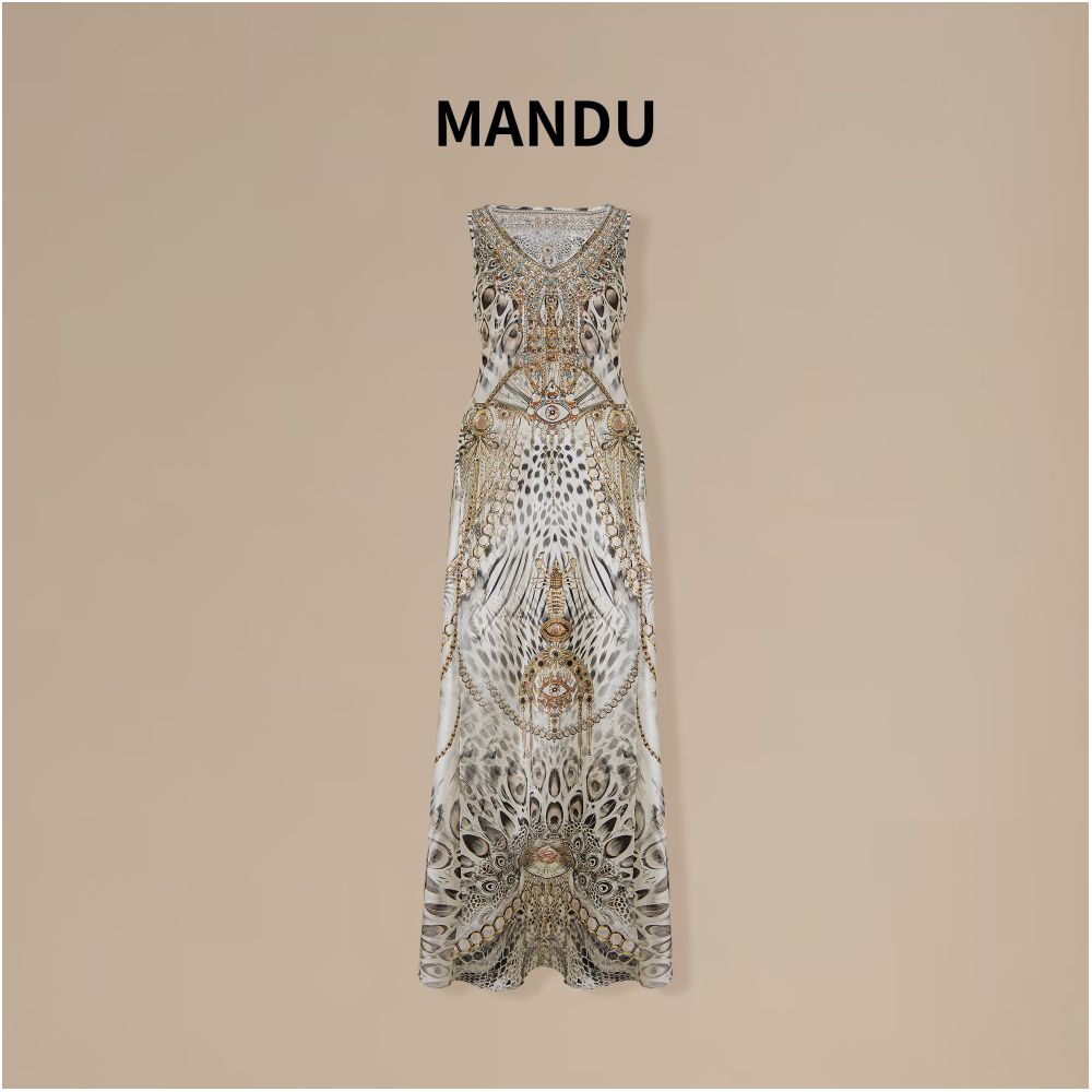 ASAYA7422 – Celestial Jewel Silk Maxi Dress ✨🦚