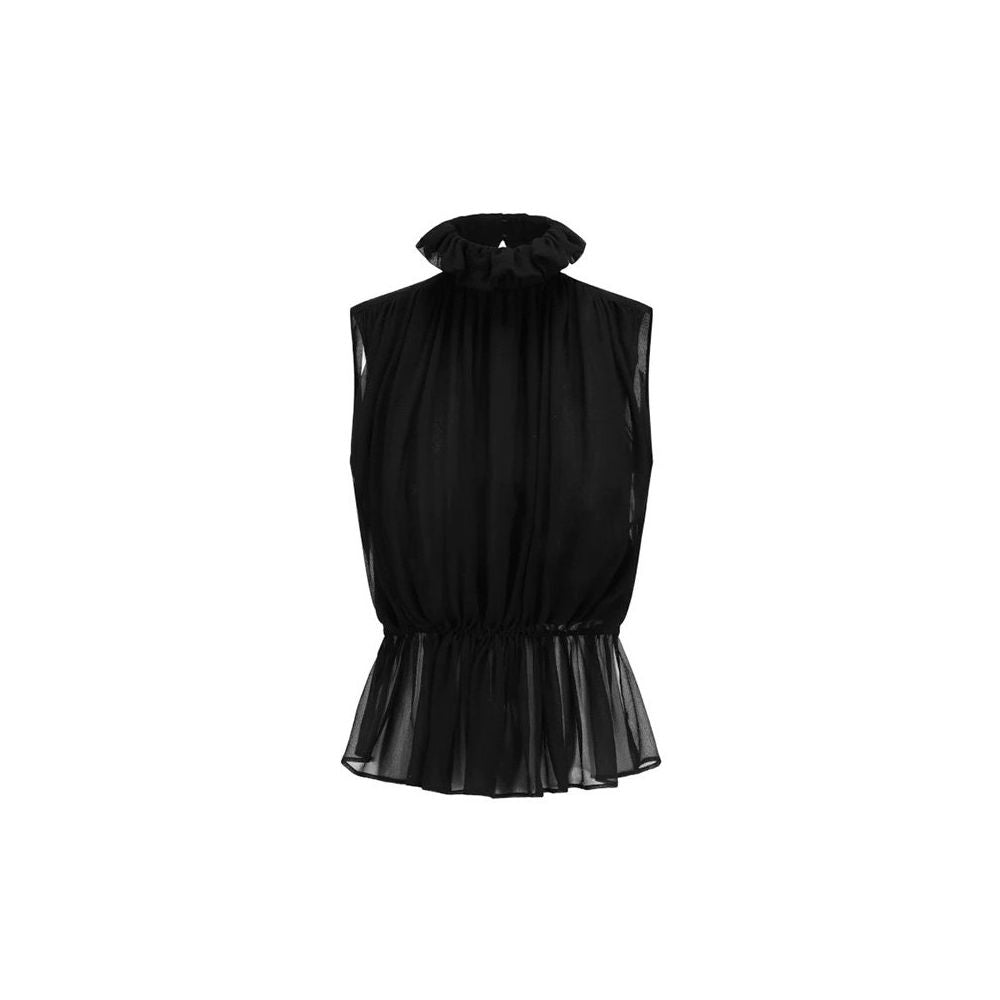 ASAYA7423 – Élan Sheer Ruffle Blouse 🤎✨