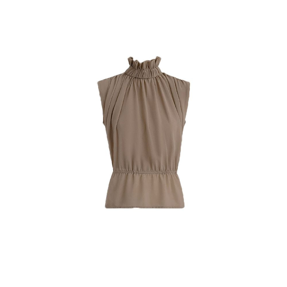 ASAYA7423 – Élan Sheer Ruffle Blouse 🤎✨