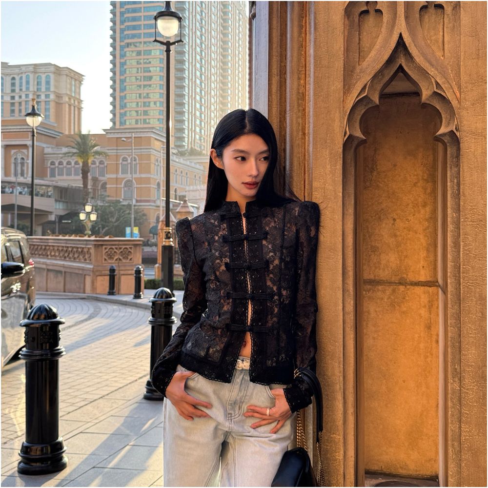 ASAYA7442 – Noir Dynasty Lace Blouse 🖤🥀