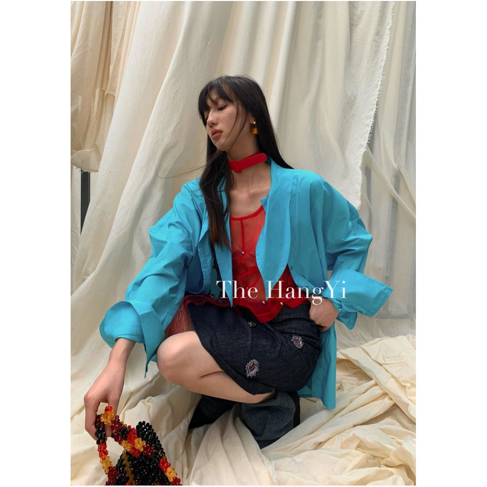 The HangYi Original Summer Niche Fashion Four Color Layered Mesh Handmade Beaded Vest Sleeveless T Shirt for Women image 2