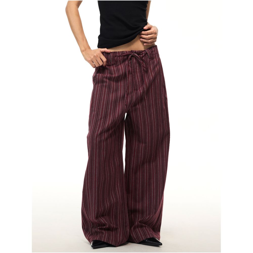 ASAYA7449 – Downtown Drift Pinstripe Pants 🖤🩶