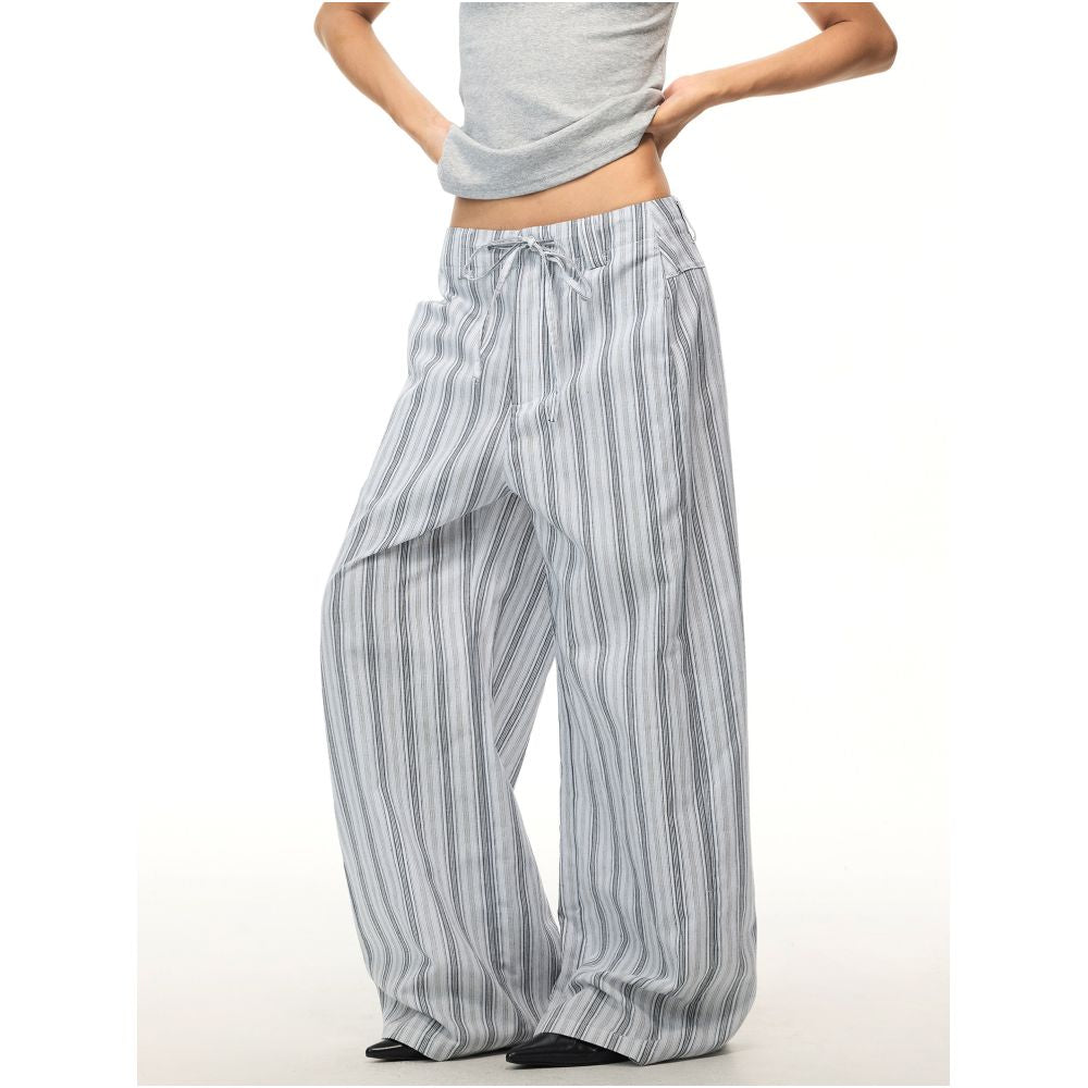 ASAYA7449 – Downtown Drift Pinstripe Pants 🖤🩶