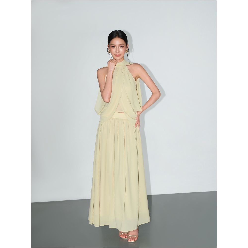 ASAYA7451 – Élan Draped Cape Set 🖤✨