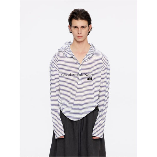 ASAYA7458 – Coastal Stripe Hooded Top 🌊🤍