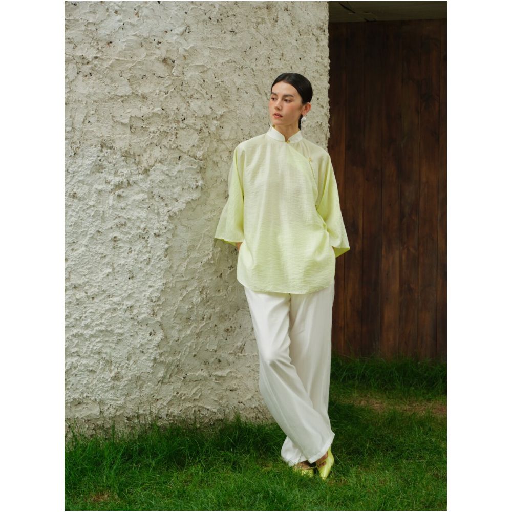 TAORAN Women s Young Style Stand Collar Cheongsam Top Chinese Style Everyday Zen Inspired Tea Robe Loose Fit Reversible Top image 3