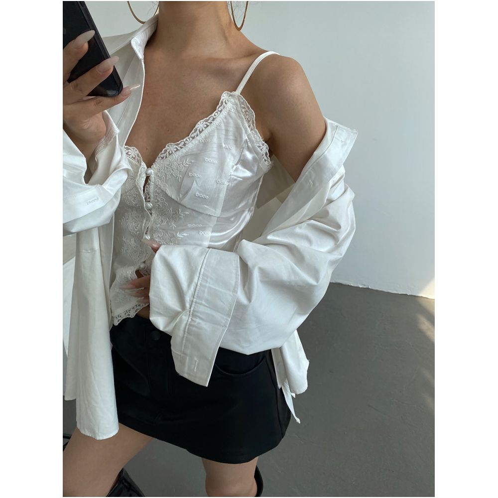 AcupStudio Jiangyou Shang Lace Camisole Top for Women Unique Design Versatile Slimming and Sexy Top image 2