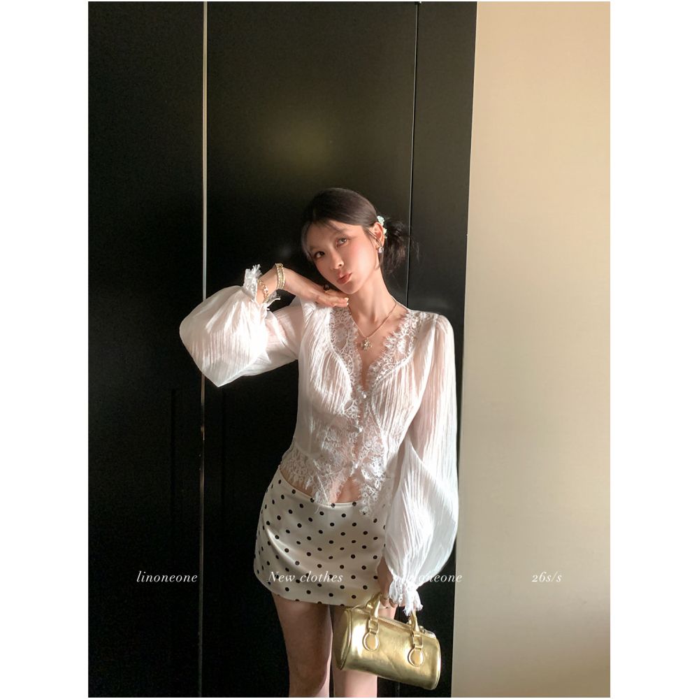 ASAYA7559 – Ivory Romance Lace Blouse 🤍✨