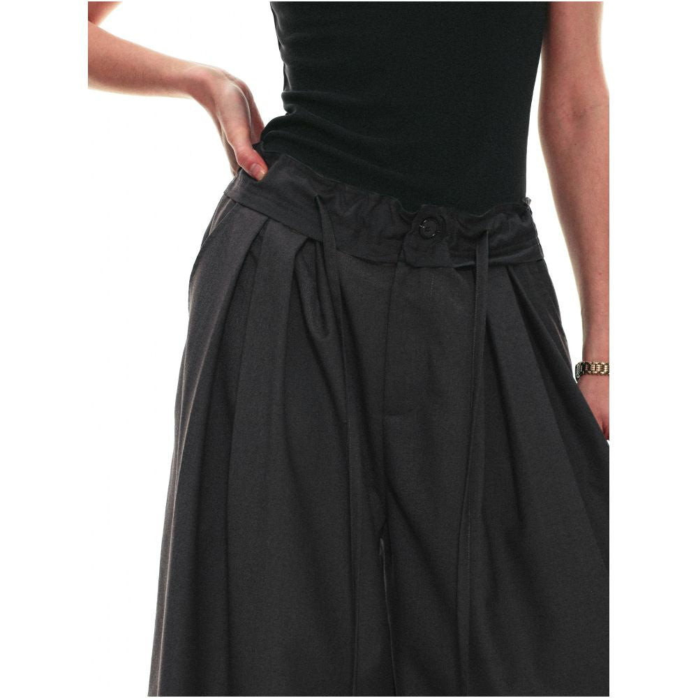 SINGLE MOMENT 26SS French Summer Style Ruffled Lace Color Block Waistband Casual Wide Leg Trousers for Women image 4