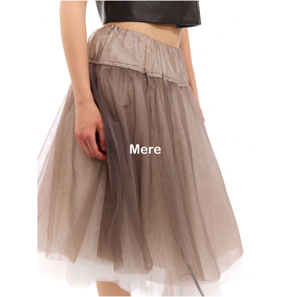 ASAYA7589 – Cloud Tulle Layered Midi Skirt 🤎🩰