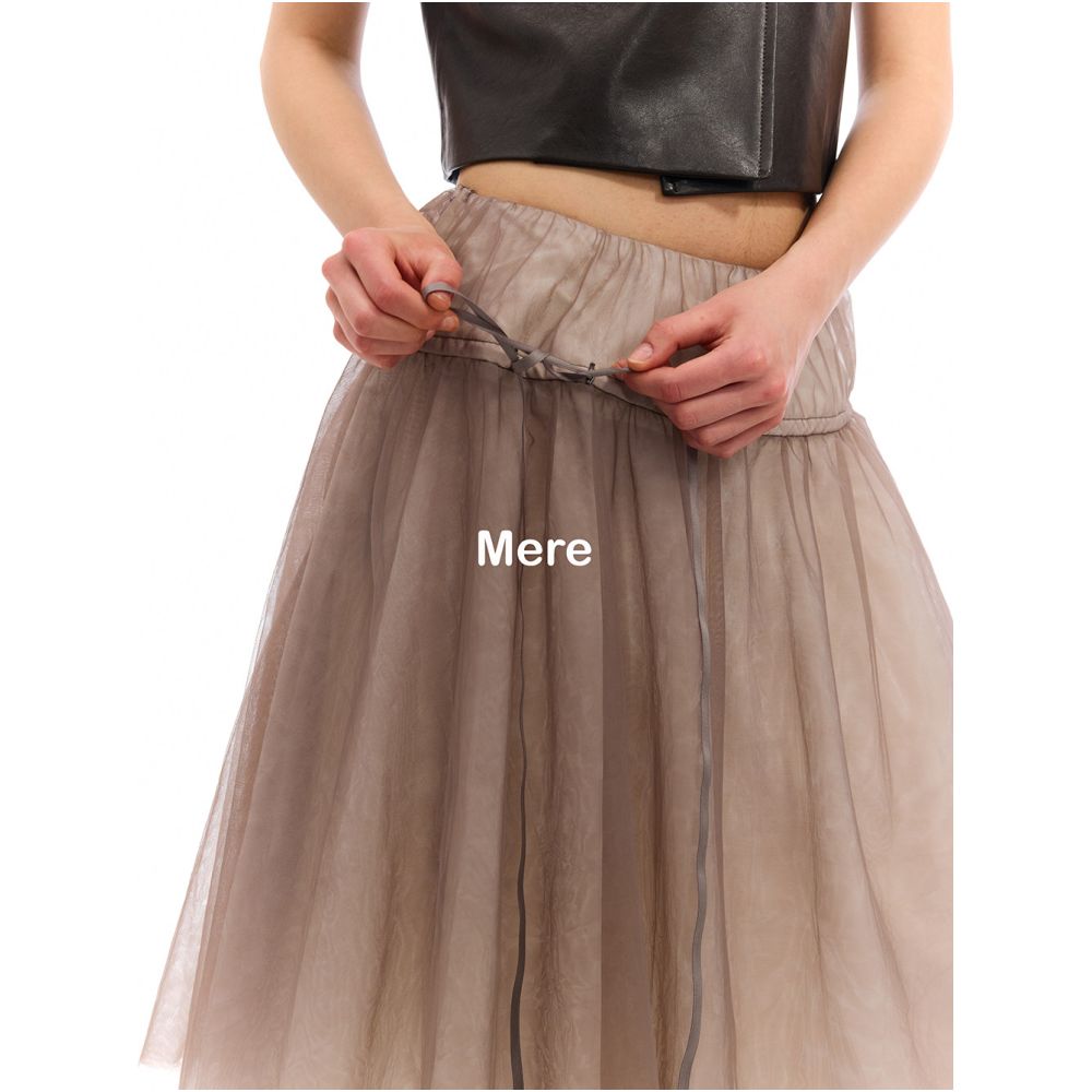 Mere s Heavy Duty Pleated Ballet Mesh Skirt Retro Simple Puffy Umbrella Skirt for Women image 2