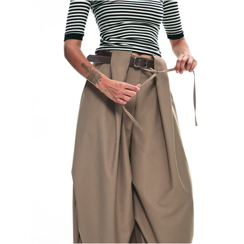 SINGLE MOMENT 25SS Wide Leg Trousers Wrinkle Resistant Drape Flat Loose Fit Design Casual Trousers Women s Trousers image 4