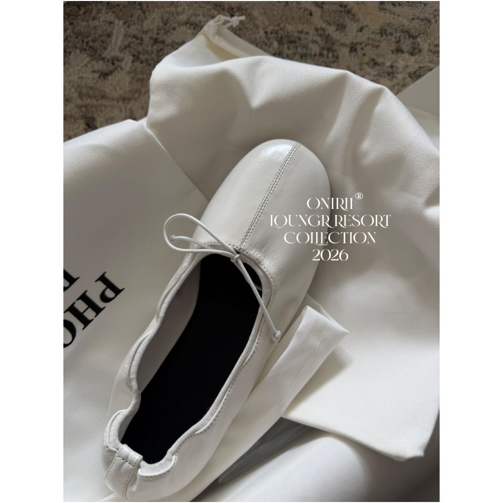 4 26 Correct Version PP Beautiful Minimalist Oil Waxed Cowhide Ballet Flats Comfortable Soft Sole Flats image 3