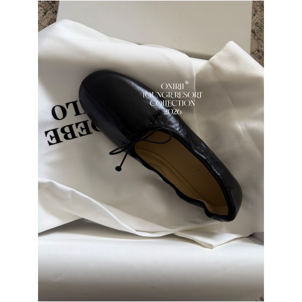4 26 Correct Version PP Beautiful Minimalist Oil Waxed Cowhide Ballet Flats Comfortable Soft Sole Flats image 4