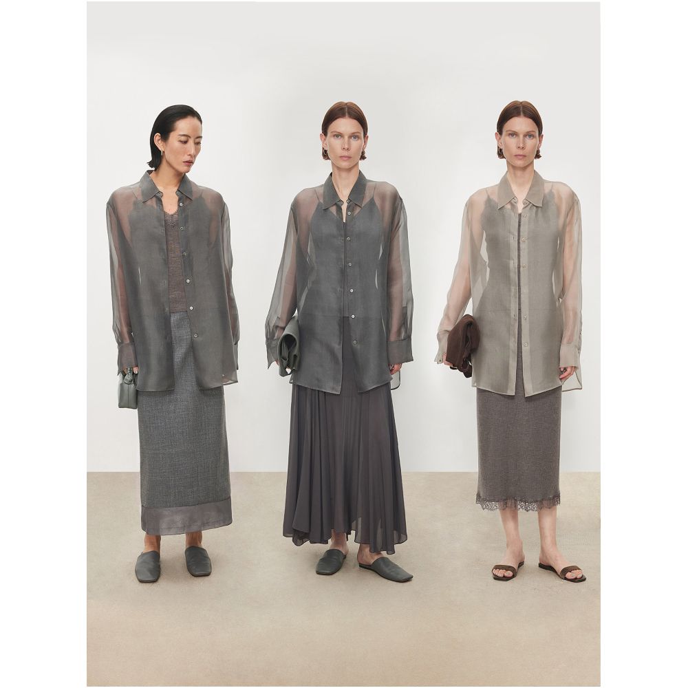 CHICJOC s dreamy sheer silk organza shirt is a bestseller offering a relaxed versatile and slim silhouette image 2