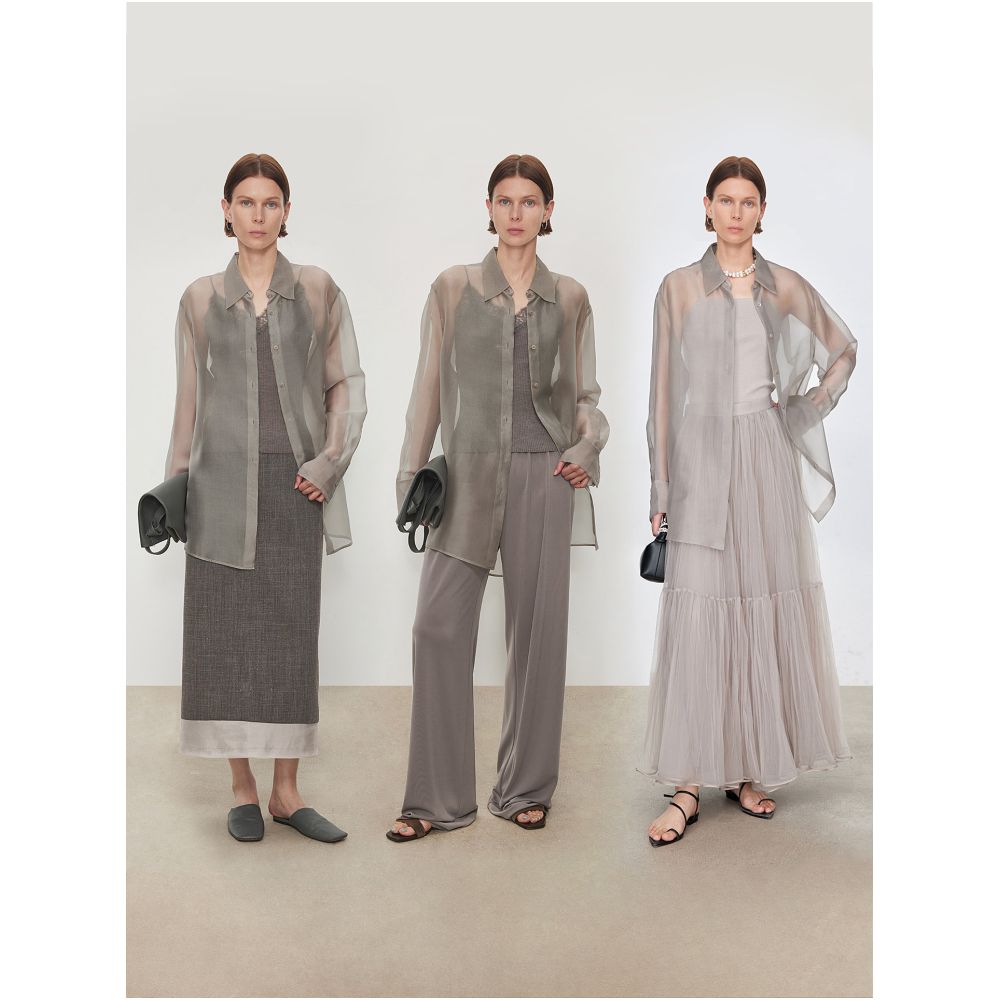 CHICJOC s dreamy sheer silk organza shirt is a bestseller offering a relaxed versatile and slim silhouette image 3